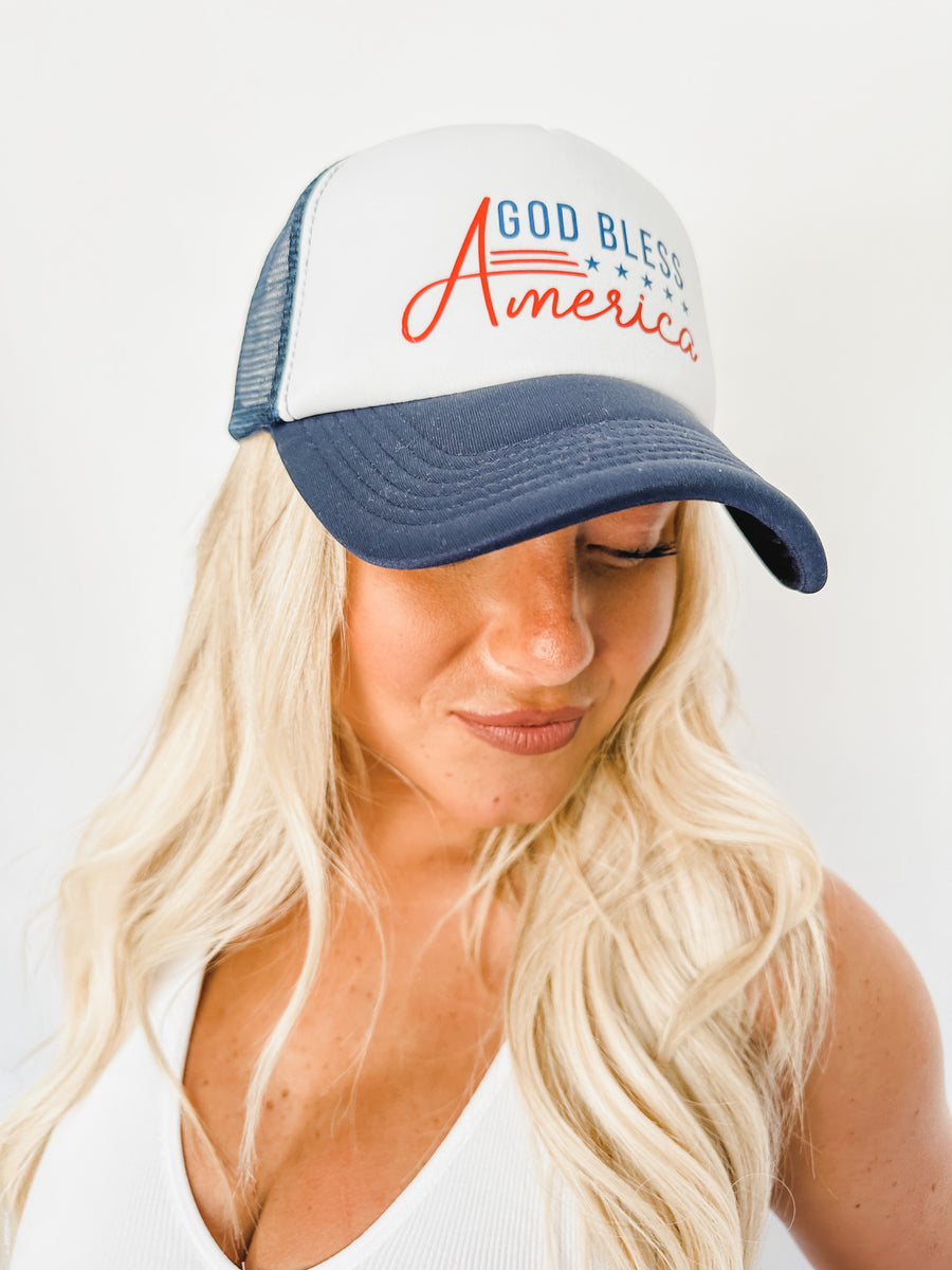 God Bless America Trucker Hat – Reap the Sew Boutique