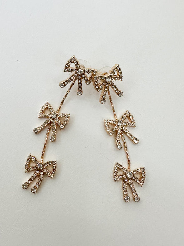 Rhinestone Bow Earrings