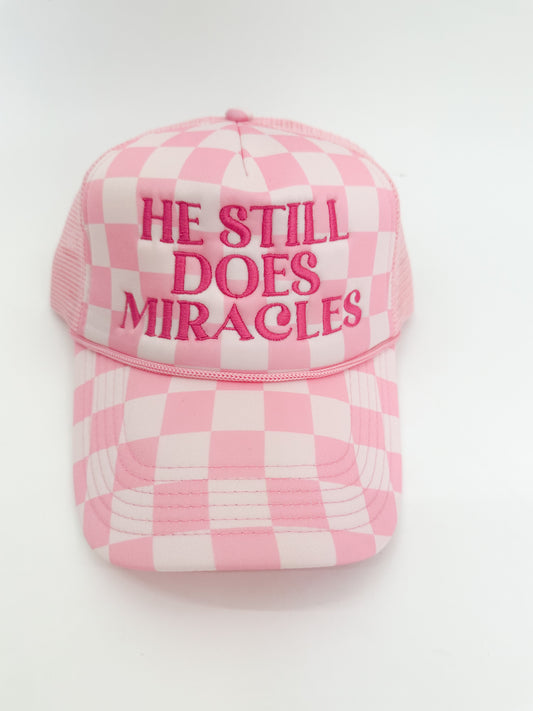 Checkered He Still Does Miracles Hat