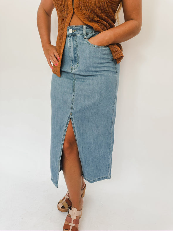 Double Date Denim Skirt