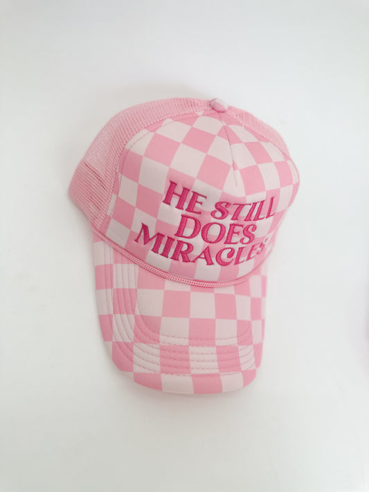 Checkered He Still Does Miracles Hat