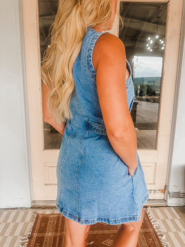 Constant Cuteness Denim Dress