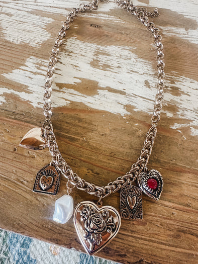 Vintage Heart Charm Necklace