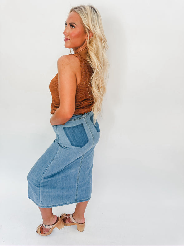 Double Date Denim Skirt