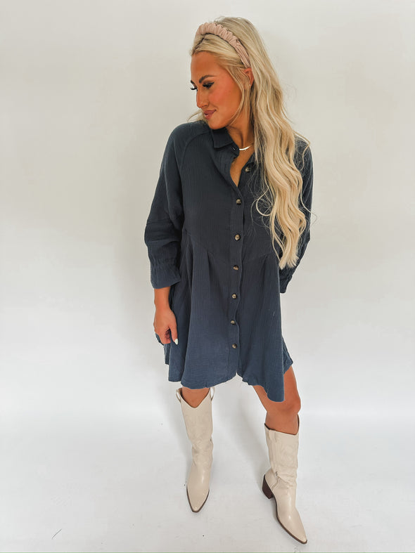 Coming By Shirt Dress