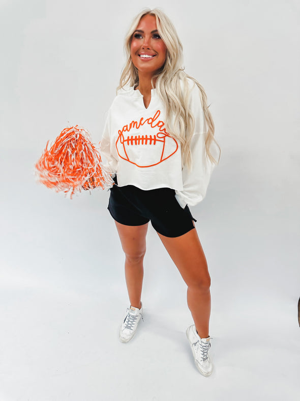 It's Game Day Lettering Cropped Sweatshirt
