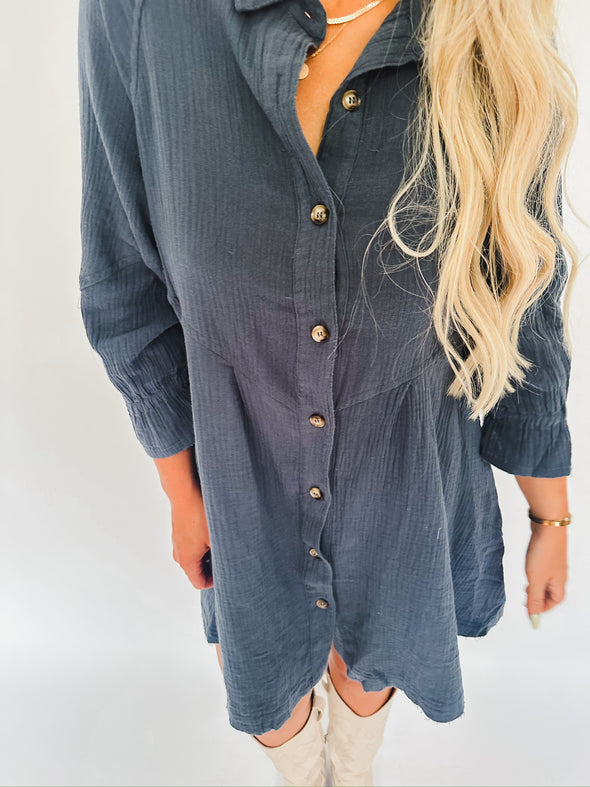 Coming By Shirt Dress
