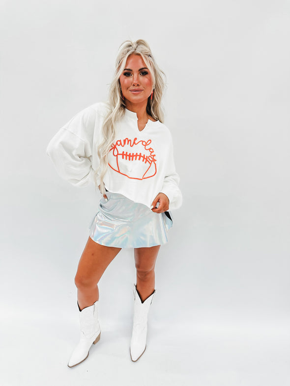 It's Game Day Lettering Cropped Sweatshirt