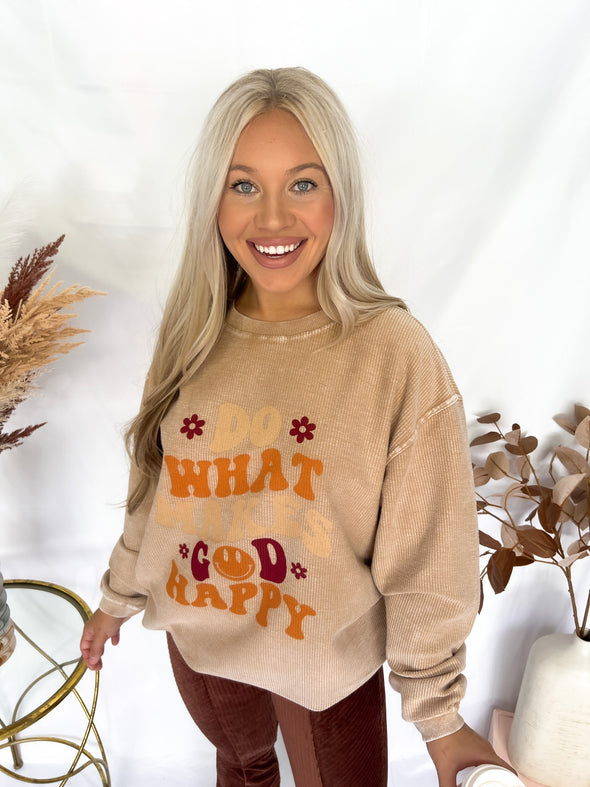 Make God Happy Corded Pullover