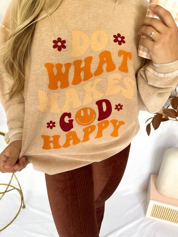 Make God Happy Corded Pullover